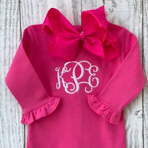Monogrammed ruffle onesie, Valentines Day Outfit, Monogrammed baby