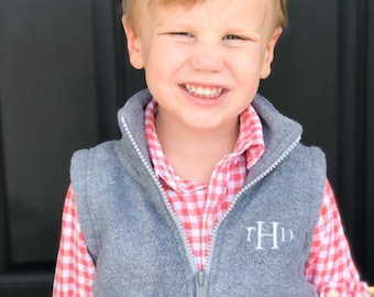 Kids Fleece Vest, Toddler Fleece Vest, Kids Personalized Vest, Kids Monogrammed ,Fleece vest, Multiple Colors