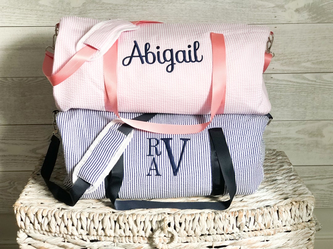 Toddler Sized Duffle Bag,seersucker, Toddler Duffle Personalized