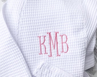 Personalized Bath Robe, Monogrammed Bath Robe, Women&#39;s Waffle Robe Monogrammed-Bridal party robes-Monogrammed robe-Personalized Robe