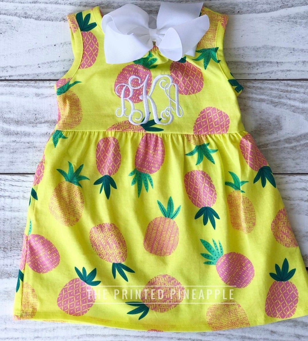 Robe Fille Gymboree Imprimé Ananas à Volants - Taille 5, Sans Manches, Multicolore - Neuve Sans étiquette