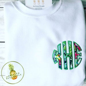 Applique Monogram Pullover