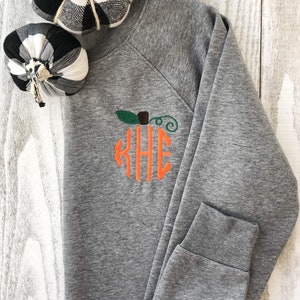 Pumpkin Monogram Crewneck- Women's Fall Sweatshirt-Fall Monogram
