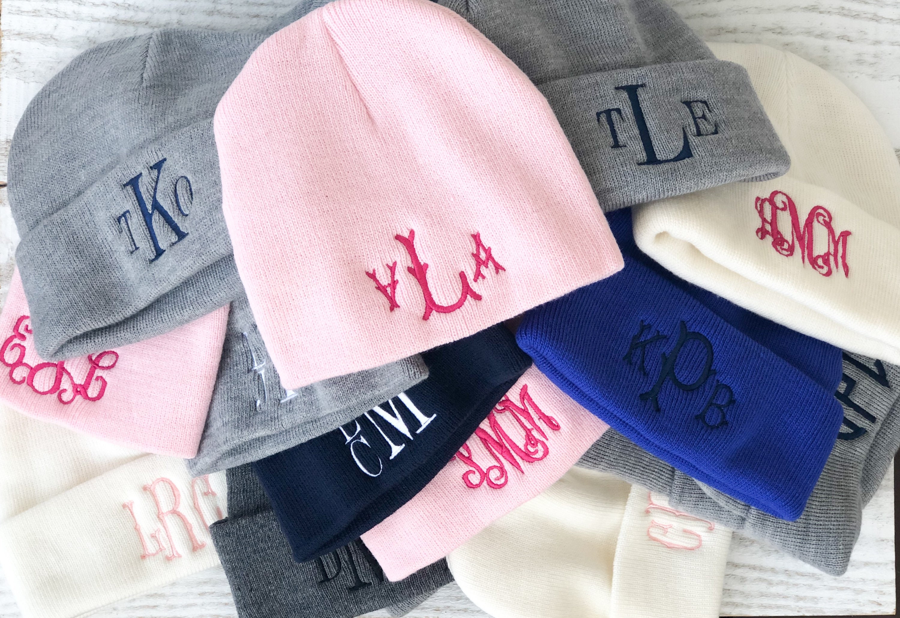 Monogram Winter Hat Etsy