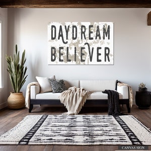 Daydream Believer Inspirational Wall Art Gift for Her Modern Farmhouse Wall Decor Rustic Wall Decor Farmhouse Wall Decor Chippy Signs SALE