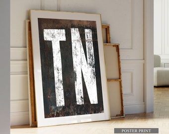 Tennessee Home Sign Canvas Wall Art; Farmhouse Typography Print Art, Family Sign Wall Decor, Cottage Core Wedding Gifts, Living Room Decor
