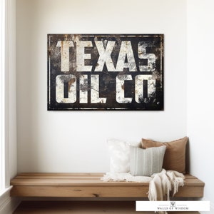 Texas Sign Gift for Her Metal Style Canvas Wall Art Large Farmhouse Kitchen Signs Farmhouse Wall Decor Rustic Home Decor Oil Field Decor