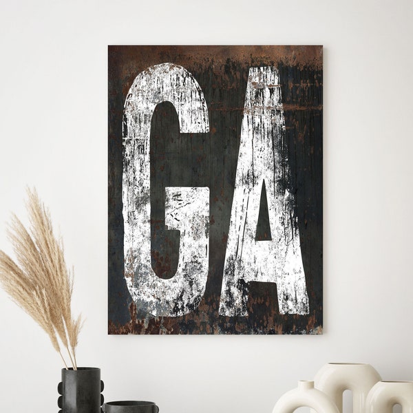 Georgia Typography Canvas Print; Boho Art Print, Country Decor Gallery Wall Art, Rustic Couples Gift, New Home Gift, Print Aesthetic Wedding