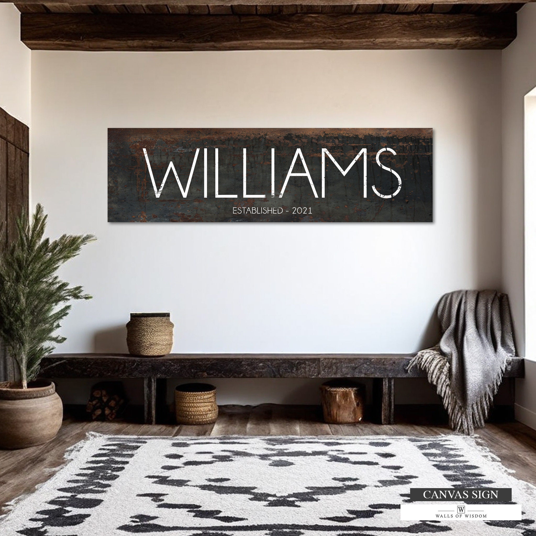 Example Est Signage Family Name Sign Gift for Her Last Name Est Signs Modern Farmhouse Est ...