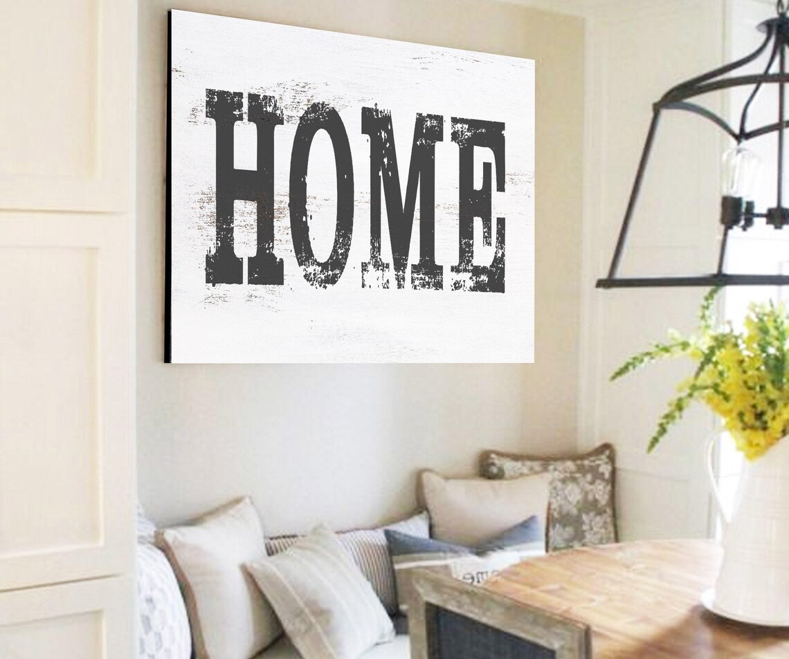 Large Farmhouse Home Sign Wall Art Fixer Upper Style Decor Etsy