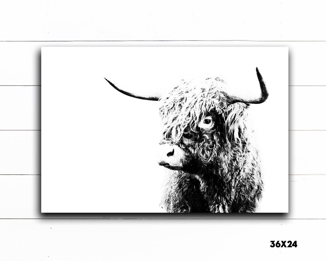 Highland Cow Wall Art Highland Cow Print Gift for Her Large Etsy