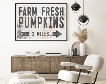Pumpkin Patch Printable Signs | Farm Fresh Fall Kitchen Decor Poster Prints | Vintage Fall Signs | Farmhouse Decor Living Room | Digital Art