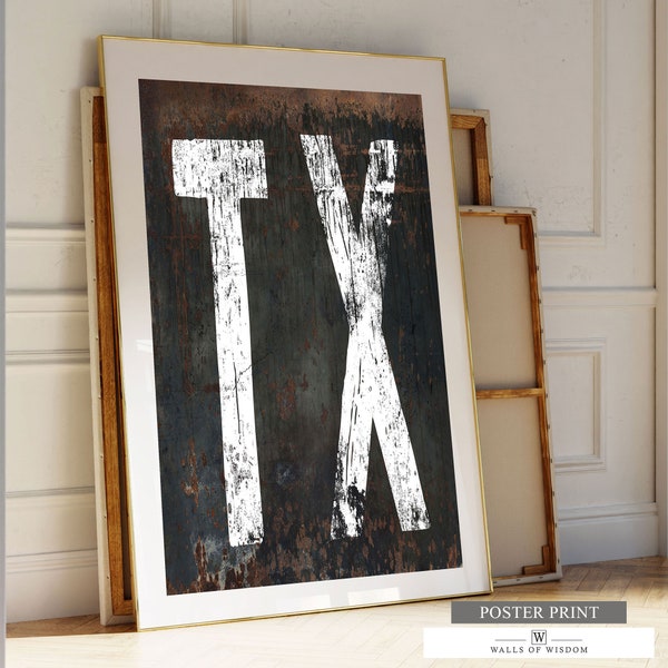 Texas Typography Art Print; Home State Gifts Western Decor, Modern Design Print, Southern Decor, Poster Art, Ranch Wall Decor, Rustic Decor