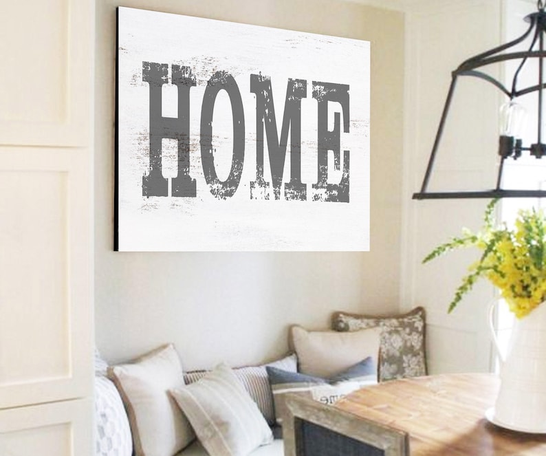 Large Farmhouse Home Sign Wall Art Fixer Upper Style Decor Etsy