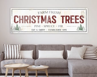 Christmas Tree Farm Sign Christmas Tree Farmhouse Sign Large Gift for Her Christmas Wall Decor Christmas Trees For Sale Wall Art Home Decor