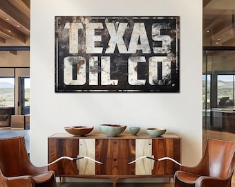 Texas Sign Gift for Her Metal Style Canvas Wall Art Large Farmhouse Kitchen Signs Farmhouse Wall Decor Rustic Home Decor Oil Field Decor