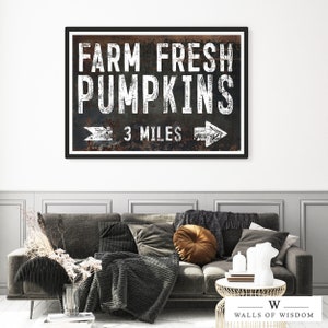 Vintage Farmhouse farm fresh pumpkins vintage poster printable digital download.