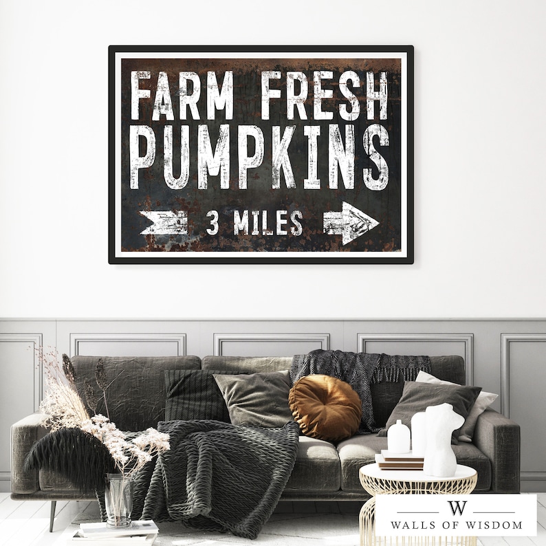 Vintage Farmhouse farm fresh pumpkins vintage poster printable digital download.