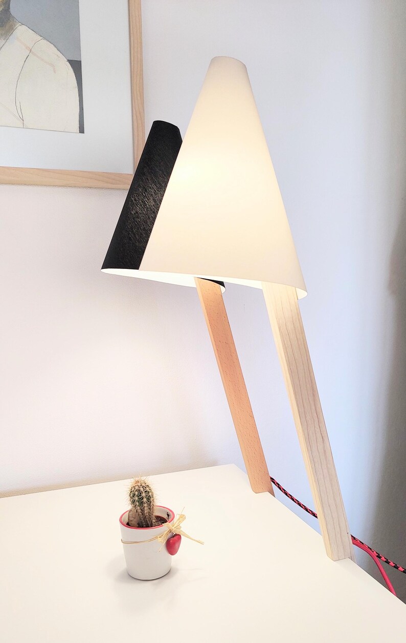 Minimalist Table Lamp for Office or Bedside, Gift Under 100, WOODPECKER image 12