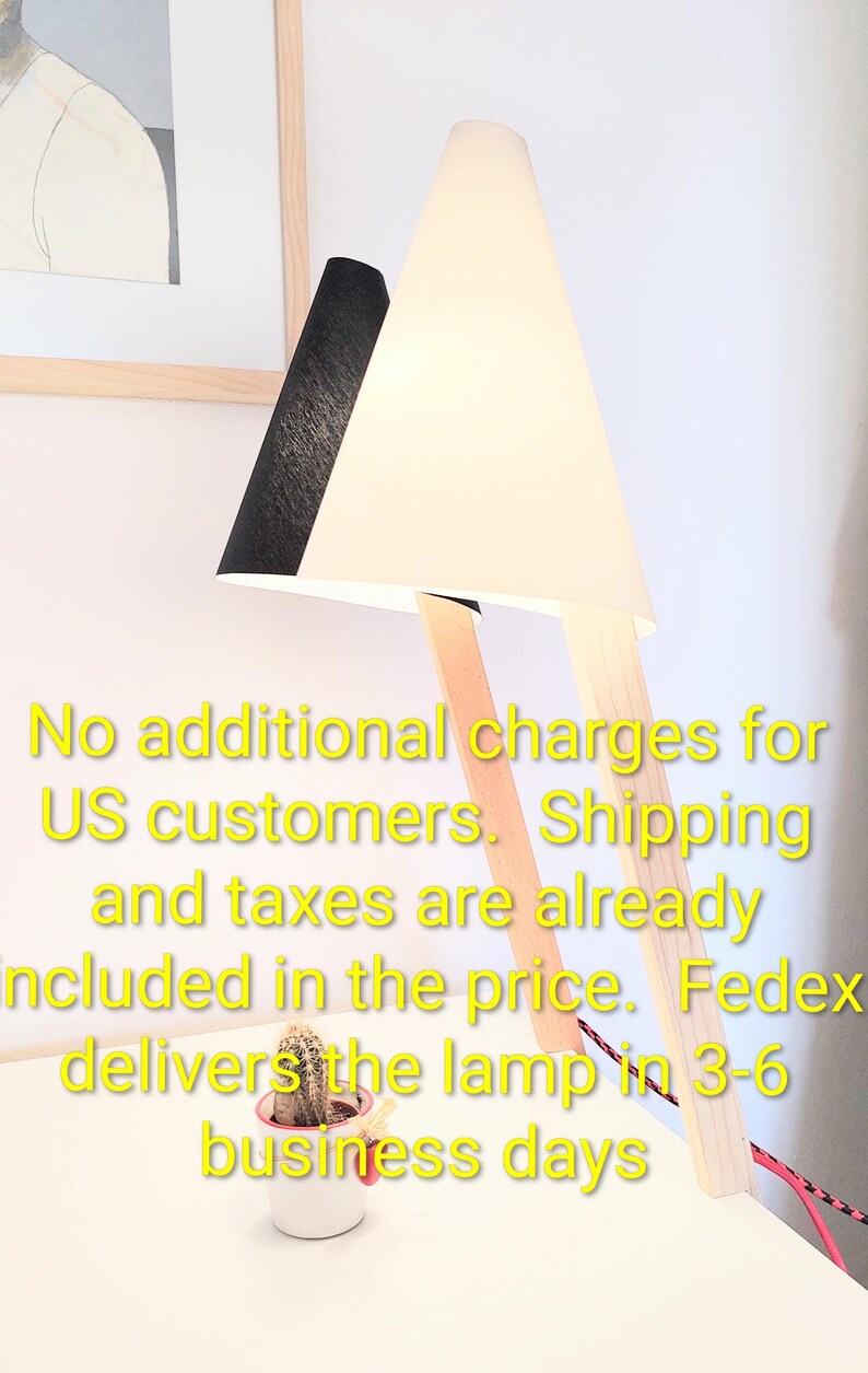 Minimalist Table Lamp for Office or Bedside, Gift Under 100, WOODPECKER image 11