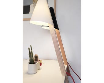 Minimalist Table Lamp for Office or Bedside, Gift Under 100, WOODPECKER