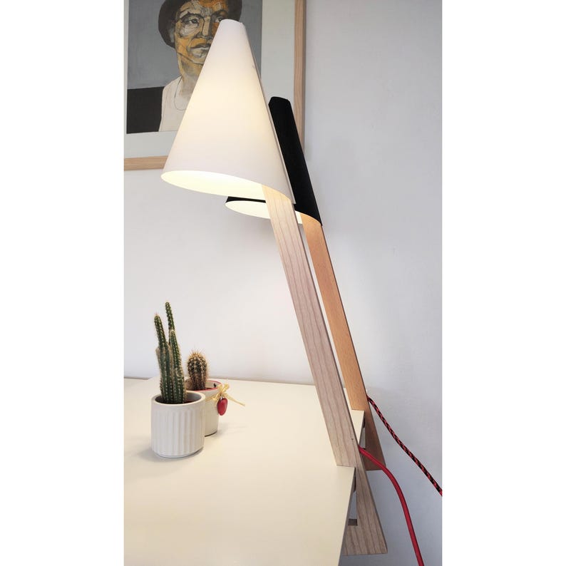 Minimalist Table Lamp for Office or Bedside, Gift Under 100, WOODPECKER image 1