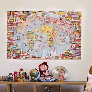 Weltkarte Wandbild, die Weltkarte der Schule Aufkleber, Kleinkind Lernspielzeug, extra große Wandkunst