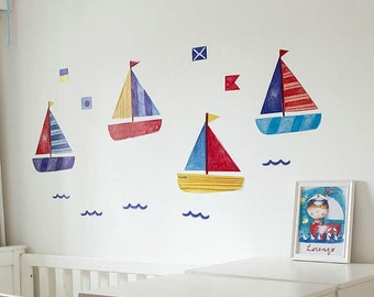 Nursery nautical decals, Bathroom wall art, nautical baby shower