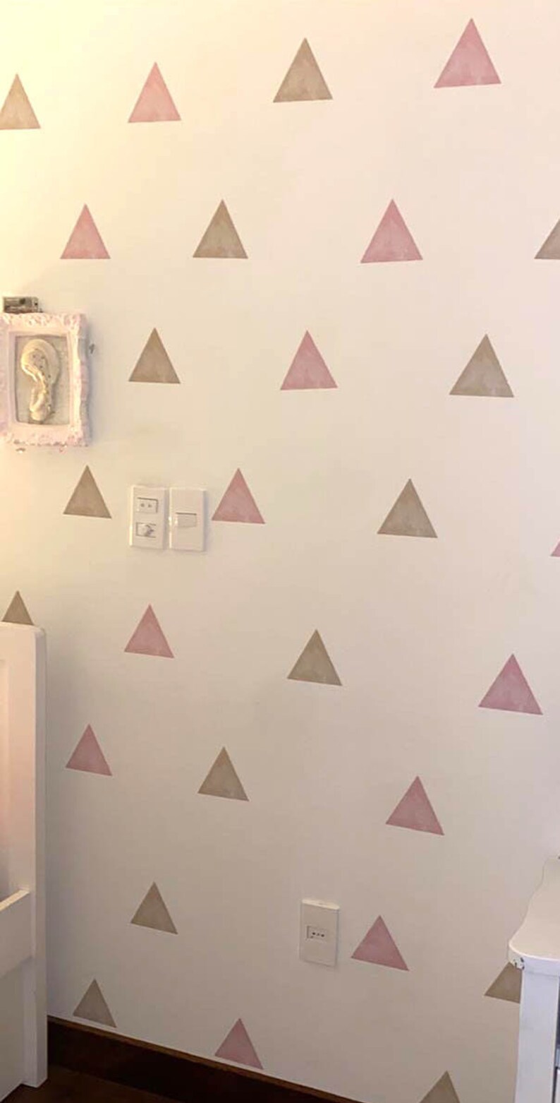 Nursery Decor Triangle Wall Decal Set 45 Vinyl Wall Decals in Etsy