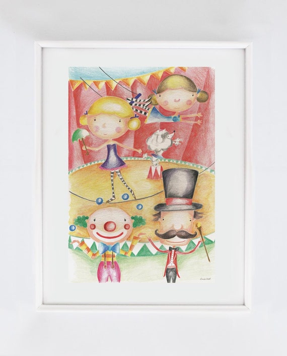 Zirkus Thema Partei Clowns Kunstdruck Kinder Dekor Ideen Etsy