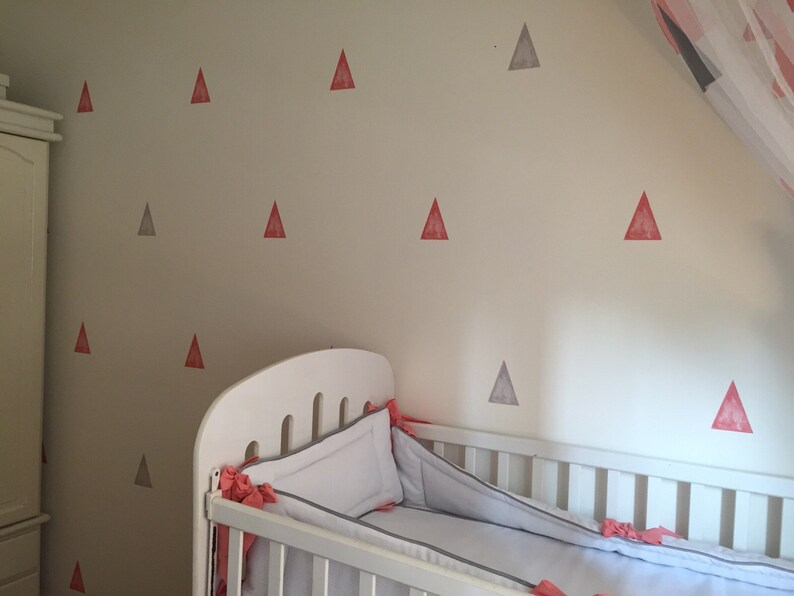 Nursery Decor Triangle Wall Decal Set 45 Vinyl Wall Decals in Etsy