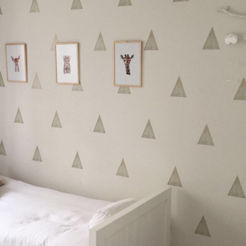 Nursery Decor Triangle Wall Decal Set 45 Vinyl Wall Decals in Etsy