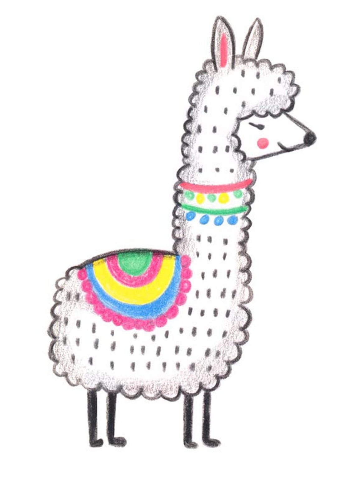 Llama Wall Art Llama Decor Peel and Stick Decal Llama Etsy