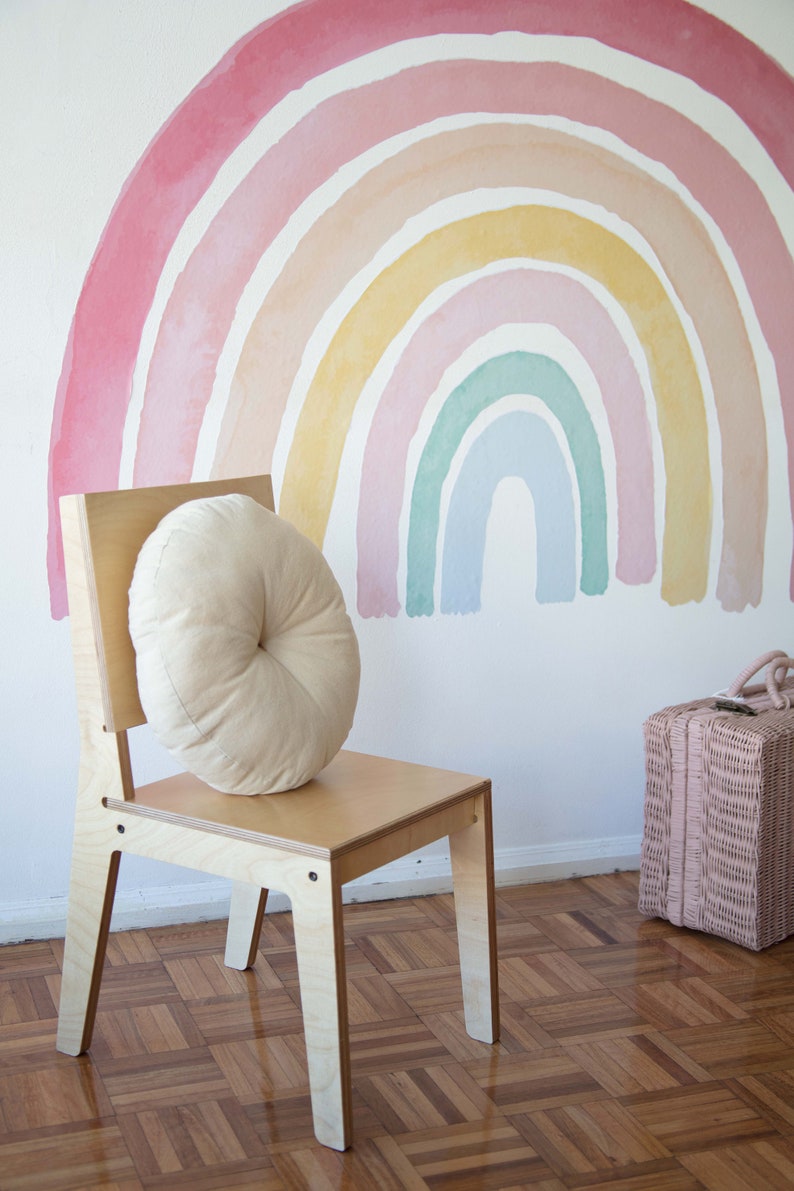 Rainbow Wall Sticker Watercolor Rainbow Wall Decal Pastel Etsy