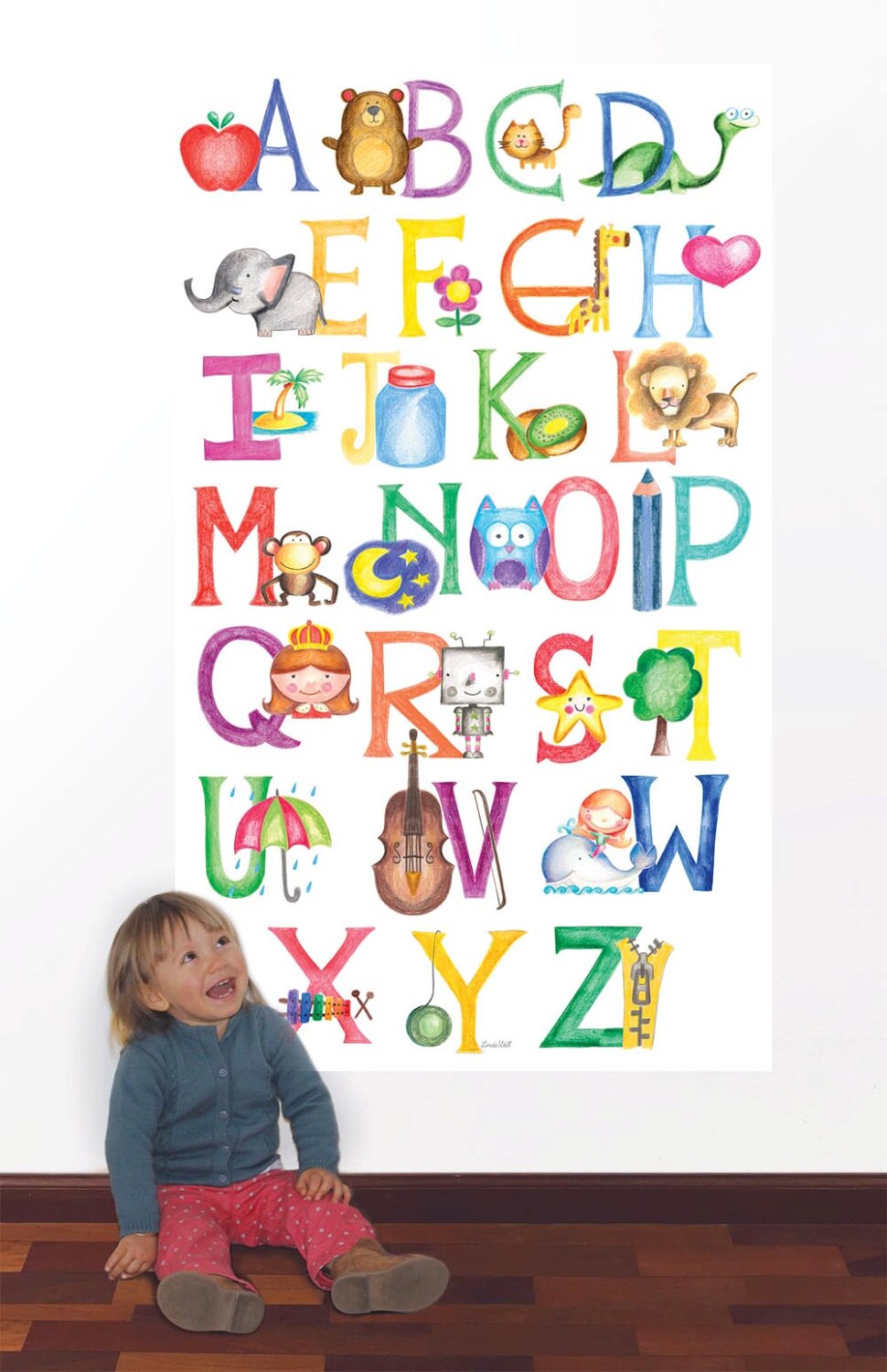 Abc Alphabet Picture Icons Silhouettes Wall Decal Home Decoration For Kids  Room Study Language Removable Vinyl Murals Yt1148 - Wall Stickers -  AliExpress