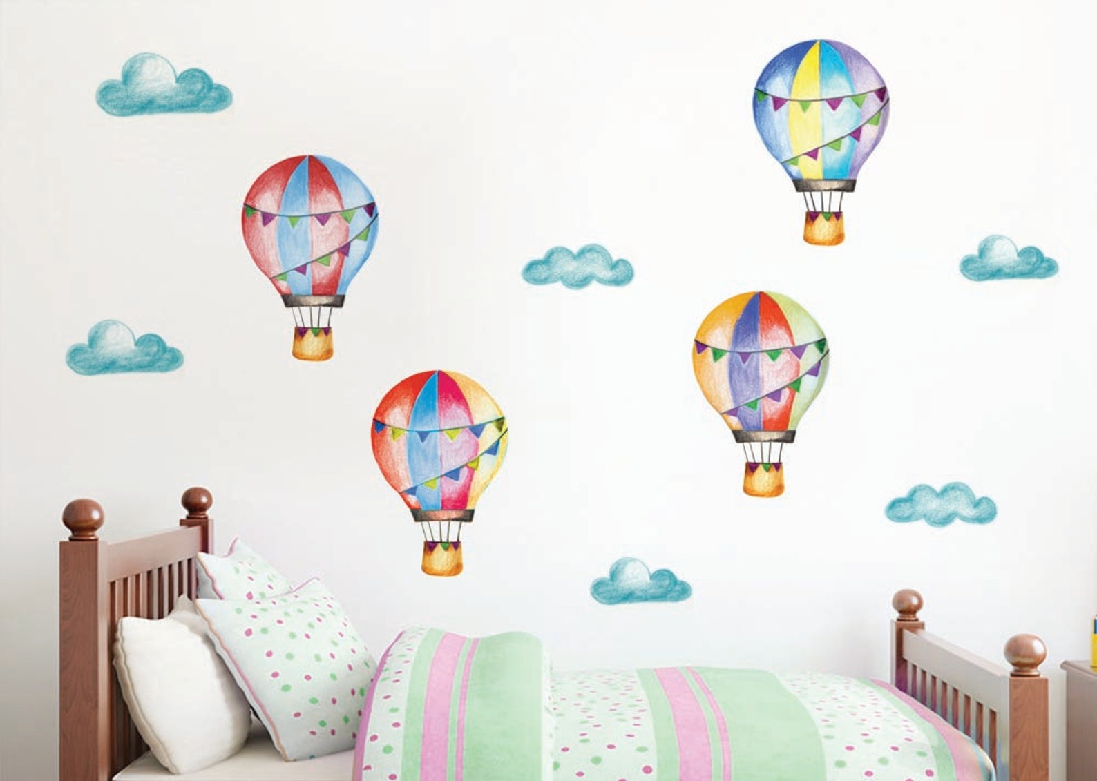 Hot Air Balloon Nursery Kids wall decal Hot Air Balloon Etsy