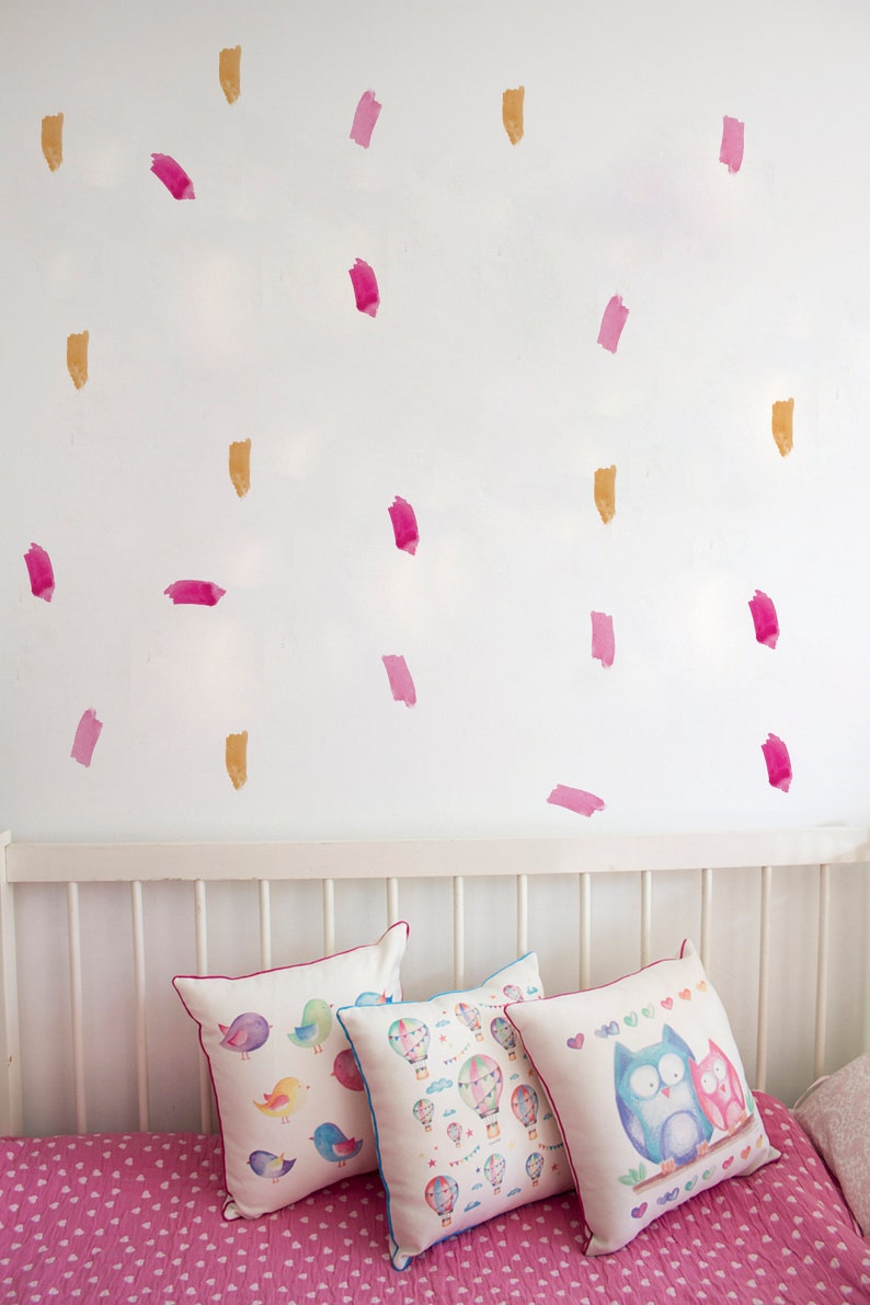 Paint Brush Strokes, Spot Wall Decal, Stick Pattern Wall Decal, Nursery