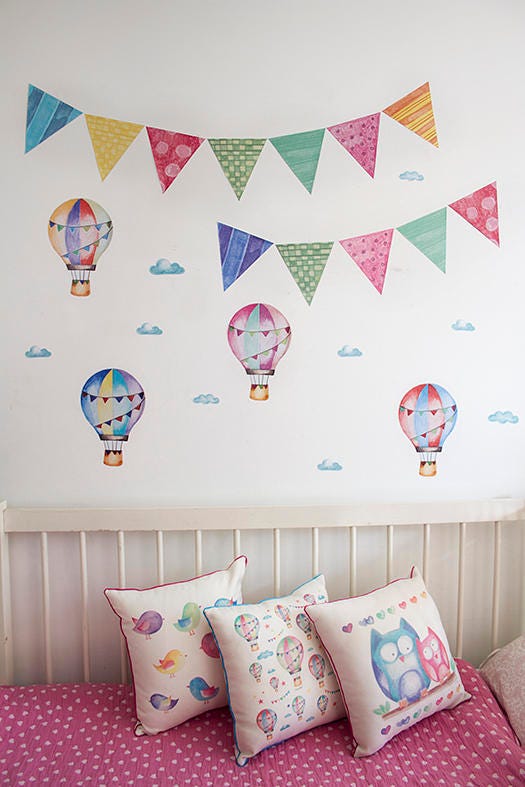 Hot Air Balloon Nursery Kids wall decal Hot Air Balloon Etsy