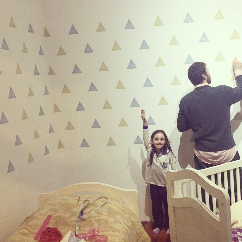 Nursery Decor Triangle Wall Decal Set 45 Vinyl Wall Decals in Etsy