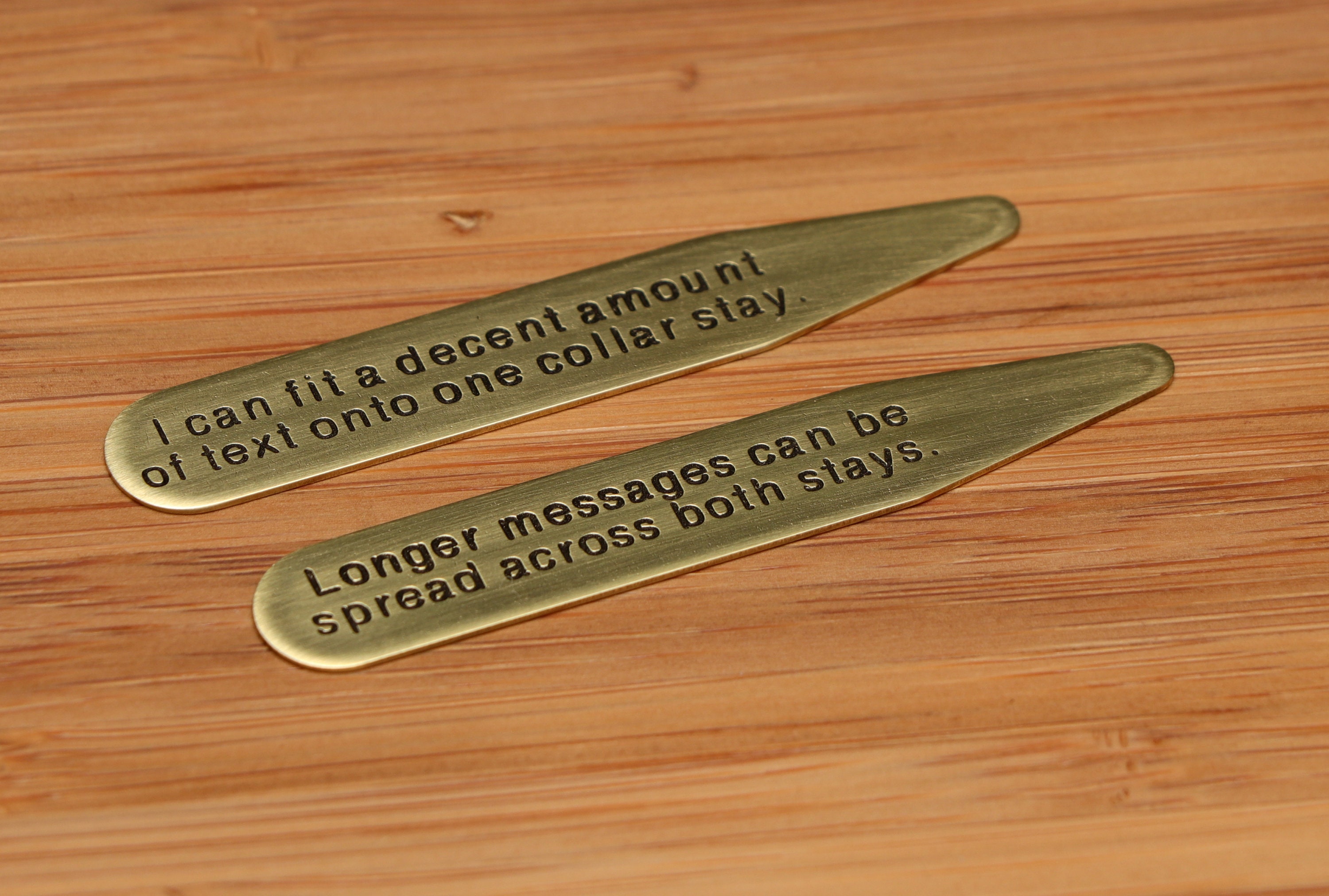 Custom Engraved Brass Collar Stays Etsy