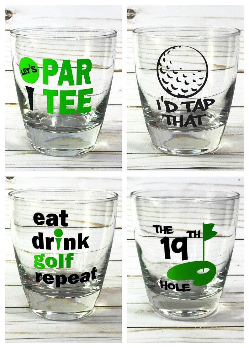Golf Whiskey Glasses Set of Four 4 Great Gift for Golfers Etsy
