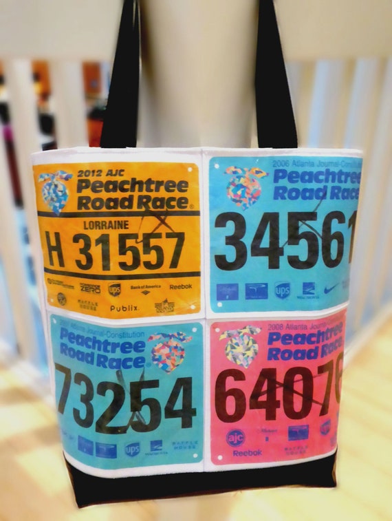 Large Race Bib Tote Bag; Great Gift for Runners Personalized Bag; With Zipper; Great Travel Bag; Sports Bag; Overnight Bag