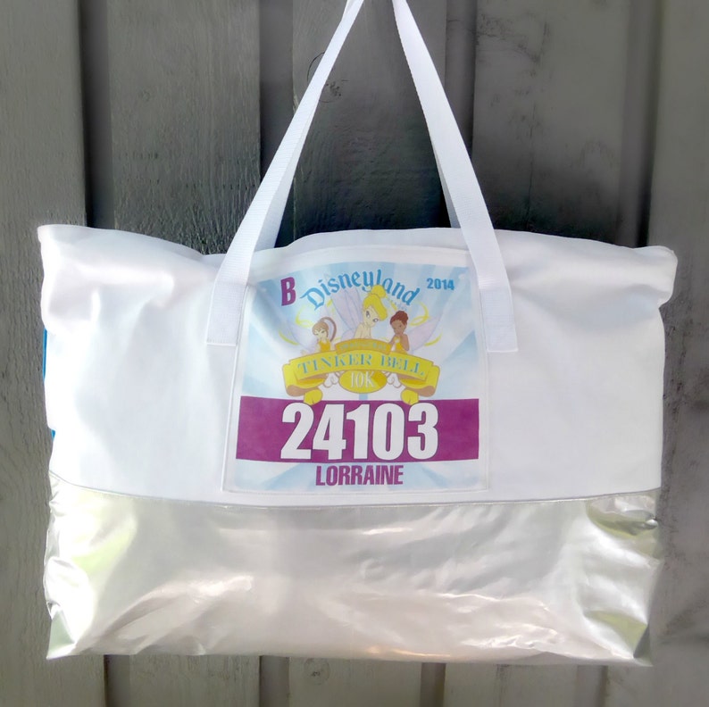Large Race Bib Tote Bag; Great Gift for Runners Personalized Bag; With Zipper; Great Travel Bag; Sports Bag; Overnight Bag