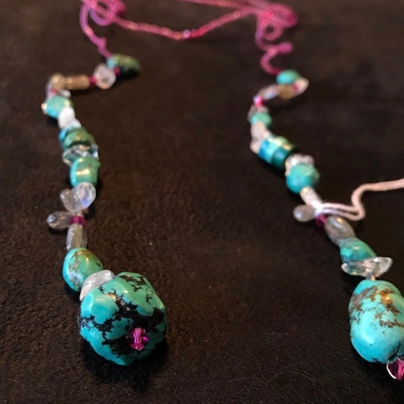 New Christiana Real Turquoise Rock Crystal Moonsto