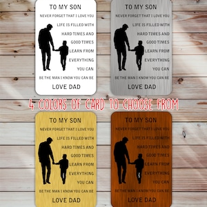 Para mi hijo / Tarjeta de mensaje de aluminio personalizada / Tarjeta de billetera / Tarjeta de recuerdo con foto sentimental