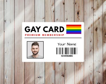Personalised Novelty GAY CARD - Premium Lifetime membership, Joke, Funny Gift, Gag Gift,  For Wallet or Purse | Keepsake Card