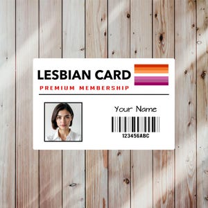 TARJETA GAY LESBIANA personalizada y novedosa: membresía premium de por vida, broma, regalo divertido, regalo de broma, para billetera o monedero / tarjeta de recuerdo