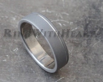 Sandgestrahlter Titanring, hypoallergener Ehering, minimalistischer Verlobungsring, Geburtstagsgeschenk