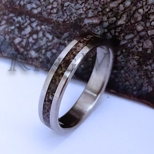 Dinosaur Bone Ring with Titanium, Mens Wedding Band, Hypoallergenic Engagement Ring, Father&#39;s Day Gift, Birthday Gift, Valentines Day Gift