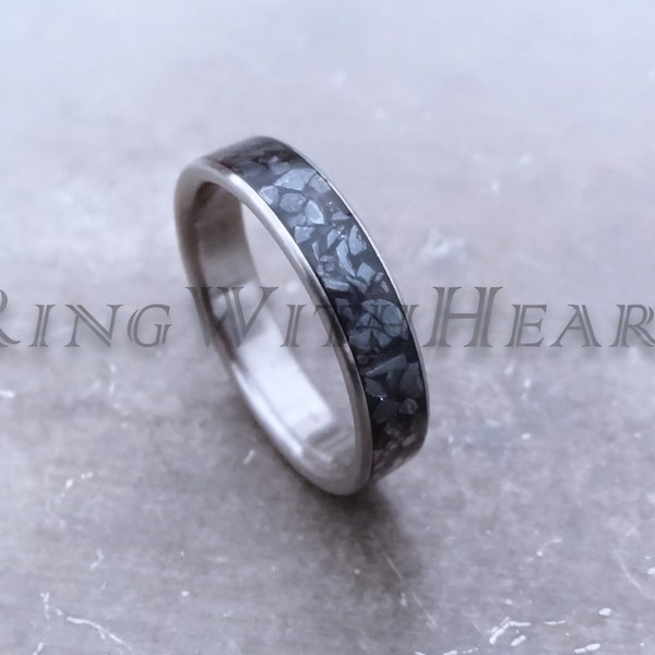 Bague hématite avec acier inoxydable, alliance, bague de fiançailles, bague pour homme, cadeau d’anniversaire, cadeau de la fête des pères, cadeau de la Saint-Valentin